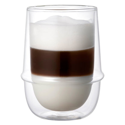 KINTO KRONOS Double Wall Iced Tea Glass 350ml Heat-Resistant Glass Microwave and Dishwasher Safe Gift Present 23106