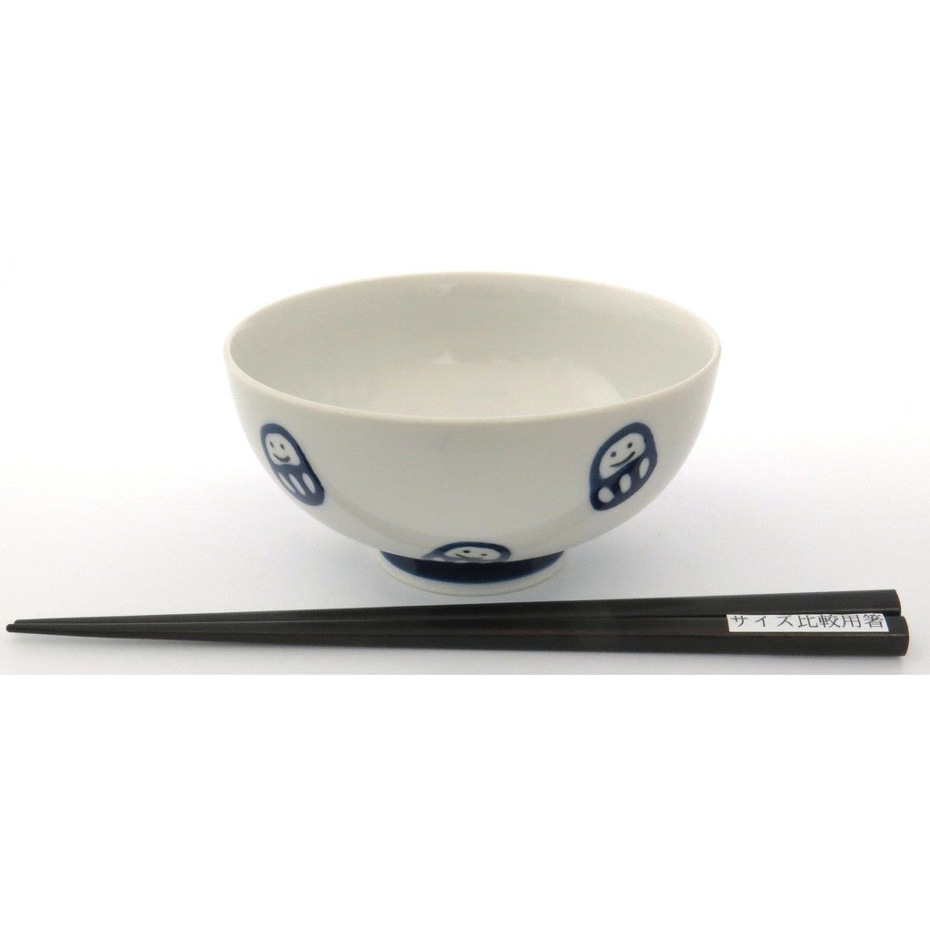 [Made in Japan] Hasami Porcelain Daruma Rice Bowl (Blue) - Microwave Safe