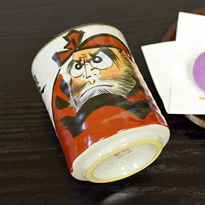 【made in japan】Stylish Kutani Ware Daruma Large Teacup – Traditional Japanese Ceramics for Tea, Perfect for Celebrations and Gifts, Ideal for 60th Birthday Presents.