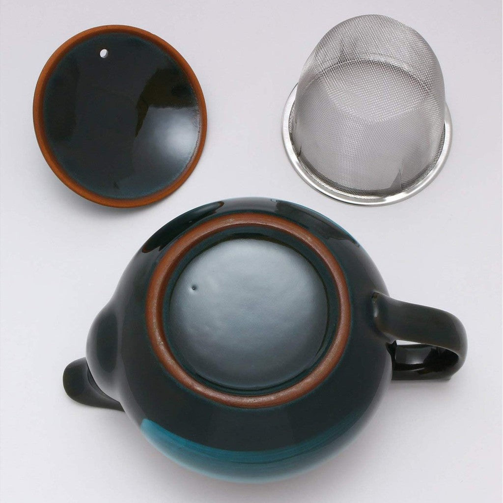 【made in japan】Japanese Mino Ware Pot in Emerald Color - High-Quality Japanese Craftsmanship, Perfect for Tea or Coffee Lovers