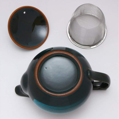 【made in japan】Japanese Mino Ware Pot in Emerald Color - High-Quality Japanese Craftsmanship, Perfect for Tea or Coffee Lovers