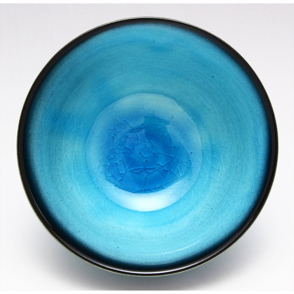 【made in japan】
Mino Ware Higashiyama Kiln "Turquoise Blue" Rice Bowl - Stylish Large Tea Bowl, Diameter approx. 11cm, Height 6cm, Japanese Tableware, Made in Japan, Ideal for Rice and Tea.
