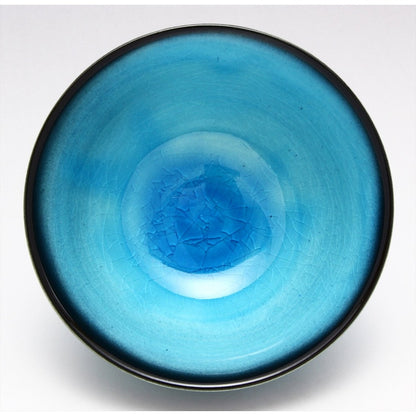 【made in japan】
Mino Ware Higashiyama Kiln "Turquoise Blue" Rice Bowl - Stylish Large Tea Bowl, Diameter approx. 11cm, Height 6cm, Japanese Tableware, Made in Japan, Ideal for Rice and Tea.