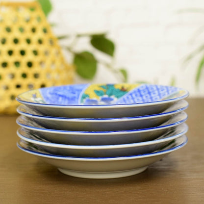 Waza no Kura Plate Set - Stylish Tableware, Kutani Ware, Medium Plates (Set of 5), Yoshidaya Shouchikubai, Ceramic, High-Quality Brand, Japanese Tableware, Side Dishes, Made in Japan, Wedding Gift, Present, Gift.