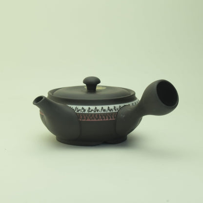 [made in Japan] Tokoname Ware Teapot Takespring 240ml with Mid-Band and Strainer for Deep Steamed Tea, Hojicha, and Genmaicha - Japanese Made, Gift Boxed (Model tk017)