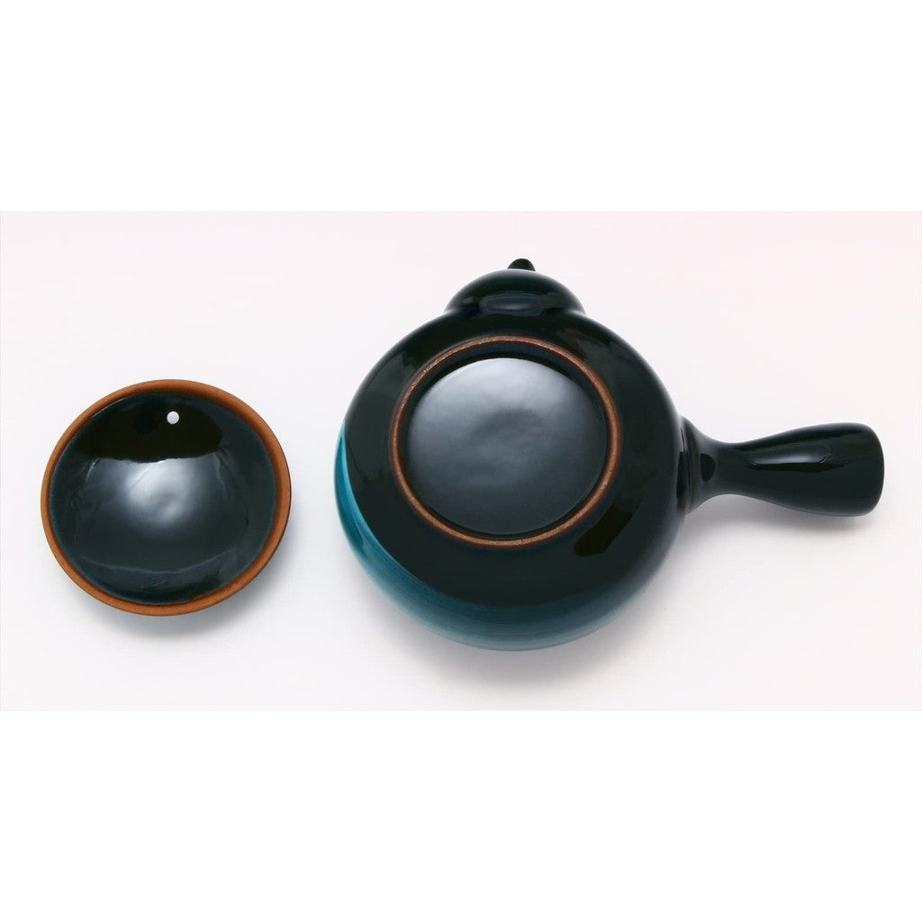 Mino Ware Round Teapot with Strainer - Emerald Green Collection