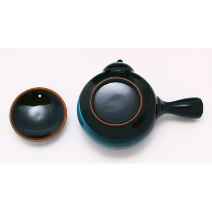 Mino Ware Round Teapot with Strainer - Emerald Green Collection