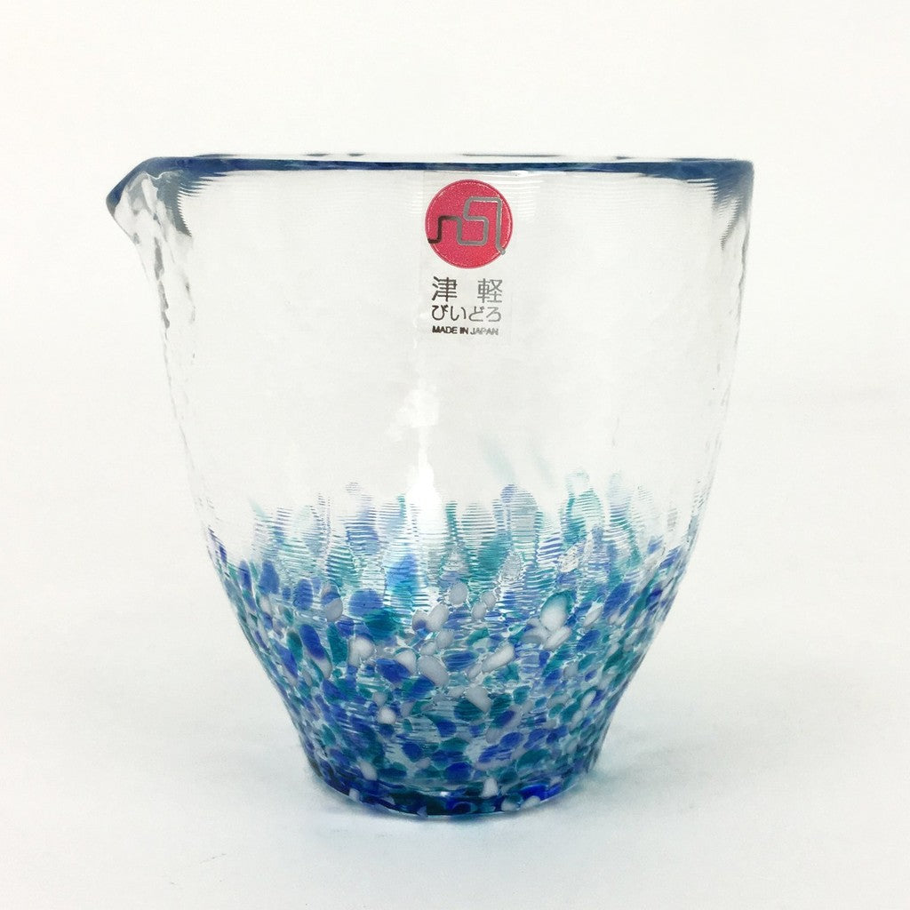 ADERIA Tsugaru Glass Pitcher Hydrangea 250ml Made in Japan Tokkuri Cold Sake Server Glass Ochoko Sake Cup Stylish Chilled Container Gift for Women Mother's Day Father's Day Couples Men Housewarming Celebration Wedding Gift Greeting Small Retirement Presen