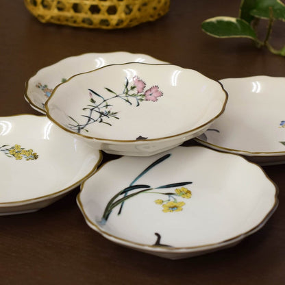 Waza no Kura Plate Set - Stylish Tableware - Kutani Ware Small Plates (Set of 5) - Perfect for Strolling Days - Ceramic - High-Quality Brand - Japanese Tableware - Side Plates - Made in Japan - Wedding Gift - Present - Gift