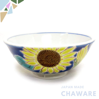 【made in japan】
"Waza no Kura Kutani Ware Rice Bowl with Sunflower Design, Premium Ceramic Tableware, Elegant Japanese D