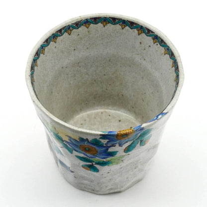 【made in japan】
Kutani Porcelain Kitayama-do Original Rock Glass with Tessen and Bird Design - Perfect for Gift or Home Decor!