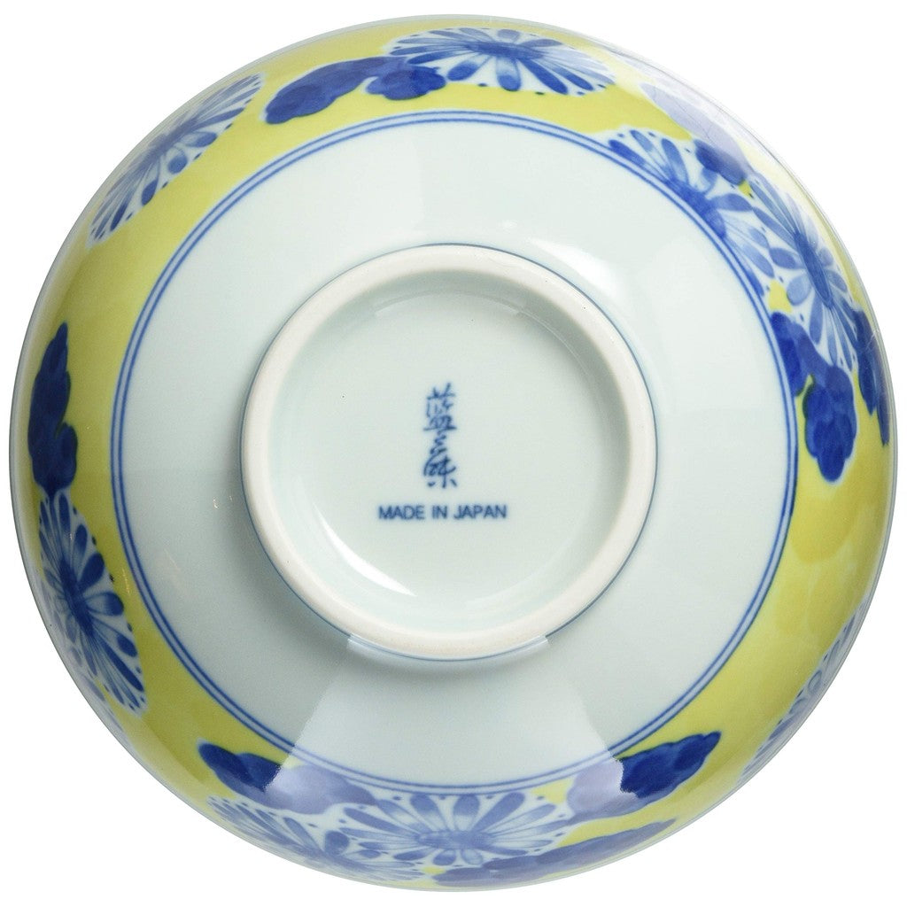【made in japan】
Mino Ware Lightweight 5.0 Bowl with Yellow Chrysanthemum Pattern - Model 133-61414, Perfect for Everyday Use and Elegant Dining.