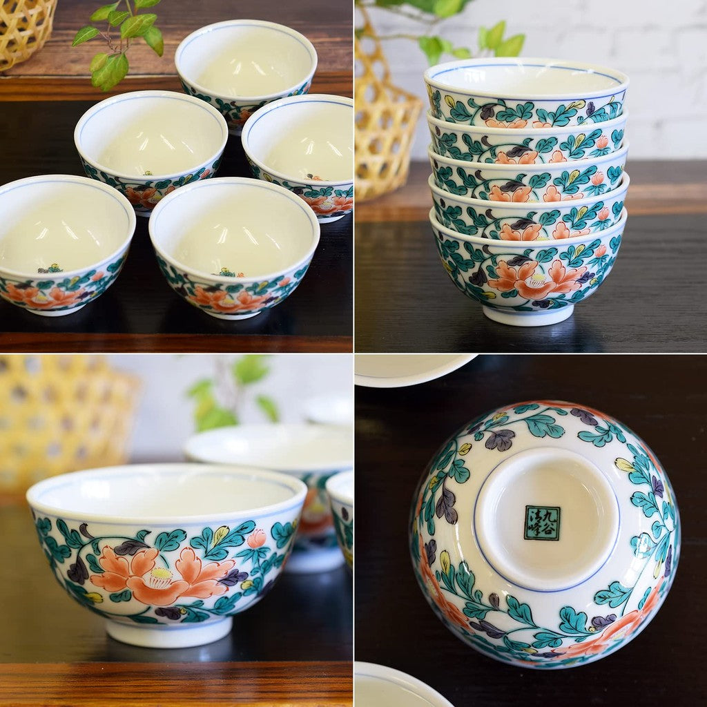 【made in japan】
Stylish Kutani Ware Tea Cup Set of 5 – Elegant Peony Scroll Design, High-Quality Ceramic, Perfect for Entertaining Guests, Premium Japanese Tableware