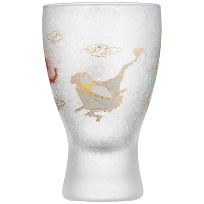 ADERIA Sake Glass Lucky Animals Bat Masu Sake Glass 100ml [Premium Nippon Taste / Hinoki Masu / Cup with Masu] Made in Japan Gift Box Included Birthday Gift Present 6781