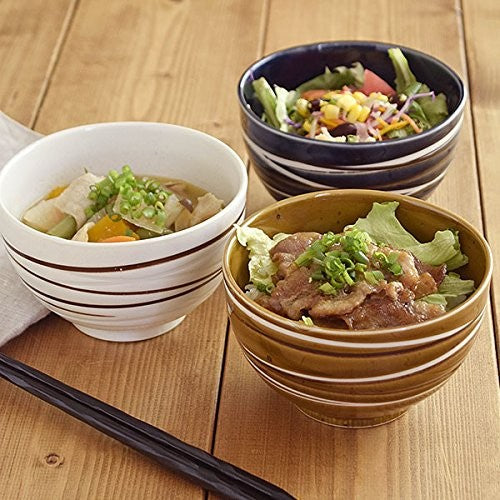 【made in japan】East Tableware Minoruba Spiral Rice Bowl – Versatile Ceramic Bowl for Donburi, Soup, Salad, and Serving – Stylish Addition to Your Table Setting