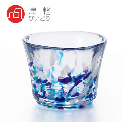 ADERIA Tsugaru Glass Sake Cup Summer Drops 75ml Made in Japan with Gift Box - Ochoko, Guinom, Sake Glass, Glass, Chilled Sake, Sakazuki, Stylish Drinkware, Gifts for Women, Mother's Day, Father's Day, Couples, Men, Housewarming, Weddings, Greetings, Small