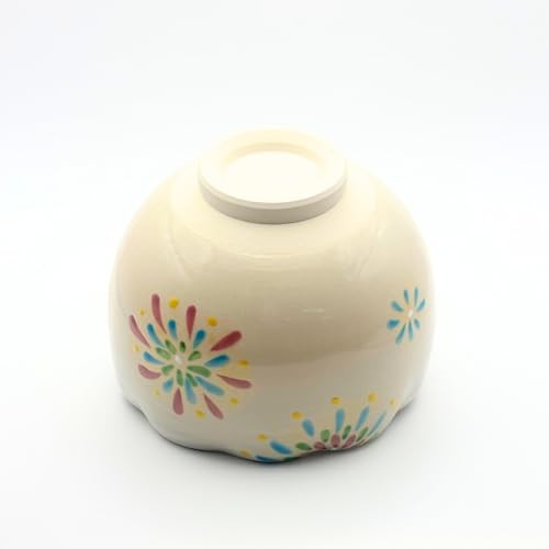【made in japan】
Japanese Tea Ceremony Matcha Bowl - Handmade in Kyoto, Fireworks Design by Kouyou Takenaka, Perfect Gift, Dimensions: 11cm (D) x 8.5cm (H), Authentic Japanese Ceramics