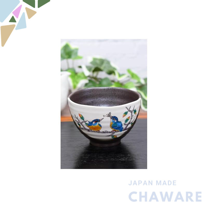【made in japan】
Stylish Kutani Ceramic Rice Bowl, "Kawasei" for Chazuke, Elegant Japanese Tableware, Premium Gift for Bi