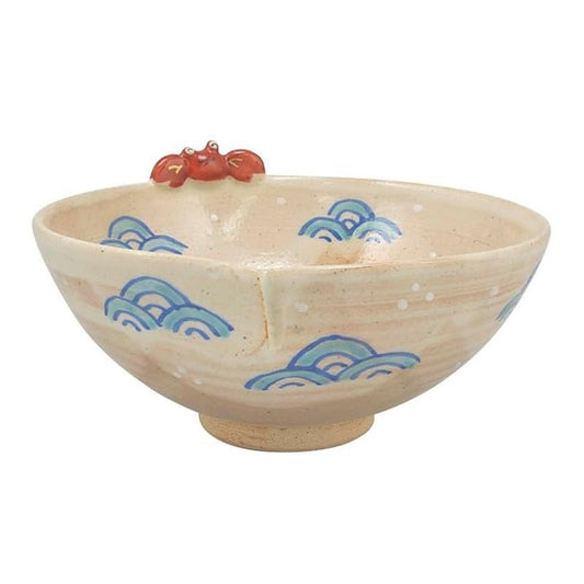 【made in japan】
Japanese Tea Ceremony Matcha Bowl, Handcrafted Kyoyaki Ceramic with Crab Design, Made in Japan by Takenn