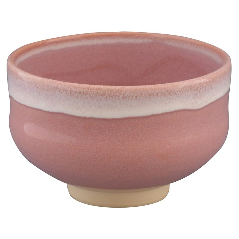 Kyoto pottery Seimokuyaki Hayashiyamagama Matcha bowl Pink flowing MK-11