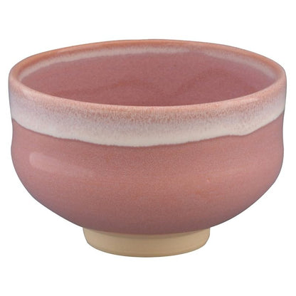 Kyoto pottery Seimokuyaki Hayashiyamagama Matcha bowl Pink flowing MK-11