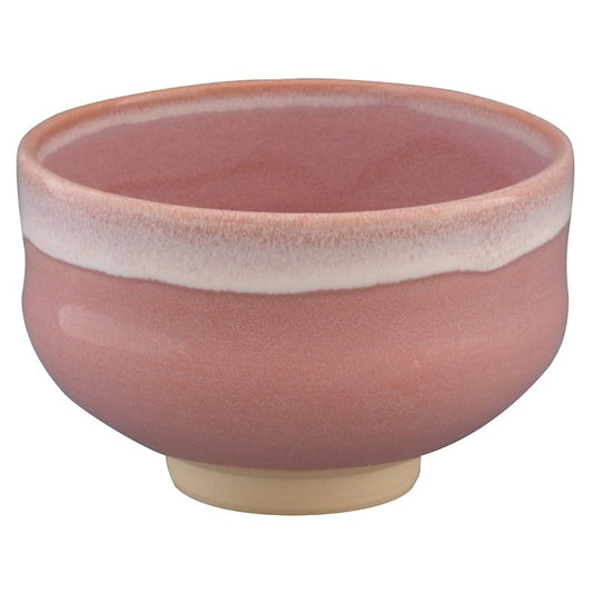 Kyoto pottery Seimokuyaki Hayashiyamagama Matcha bowl Pink flowing MK-11