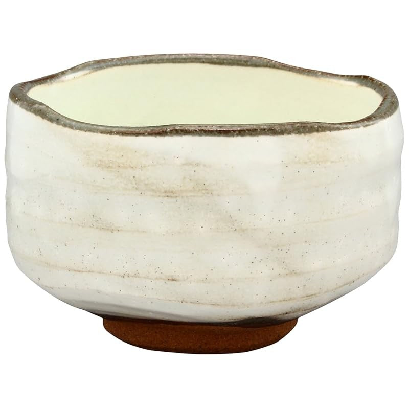 Mino Ware Small Matcha Bowl, Kihaku (Red) with White Slip, Made in Japan, 504-10