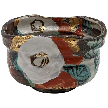 【made in japan】
Mino Ware Wada Ichiro Matcha Bowl, Kutsugata Tea Bowl, Yunomi, 11×10cm, Kutsugata Gold-Glazed Camellia, 