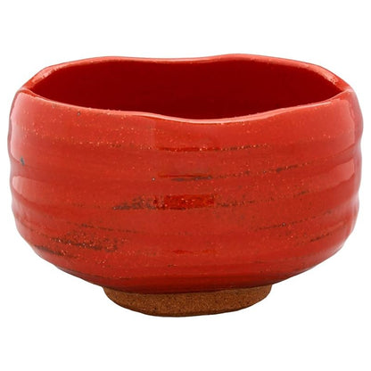 Mino Ware Small Matcha Bowl, Red Decoration, Made in Japan, 504-09