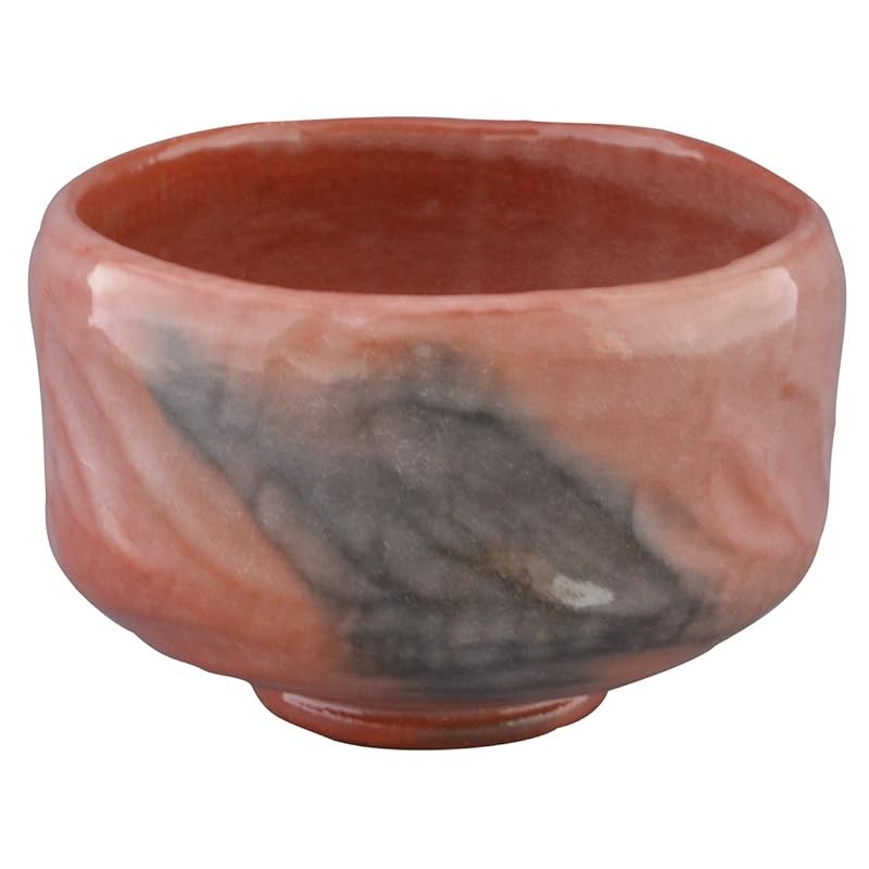 Kyoto pottery, Kyo-yaki, Seiryu-yaki, Shoraku kiln, upper matcha bowl, Akara style K4-1 red.