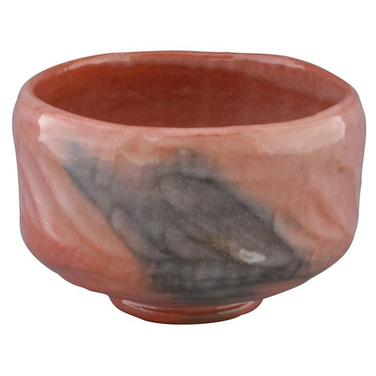 Kyoto pottery, Kyo-yaki, Seiryu-yaki, Shoraku kiln, upper matcha bowl, Akara style K4-1 red.