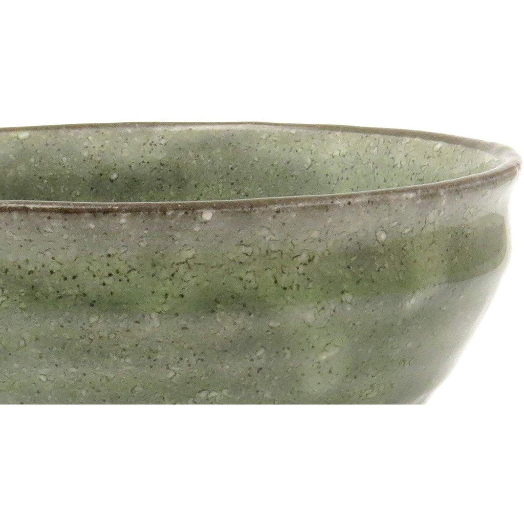 Mino ware matcha bowl, Kyoto style, green glaze, made in Japan, 505-43.