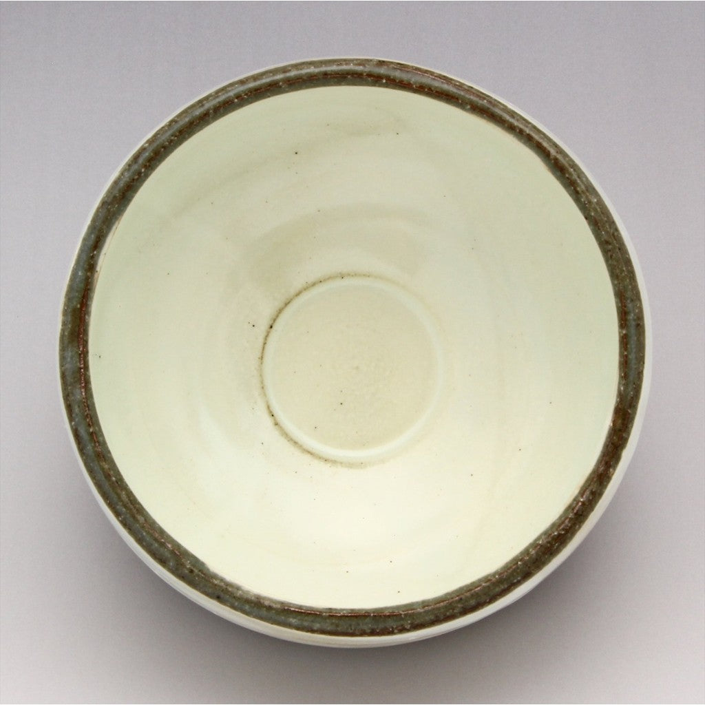 Mino Ware Small Matcha Bowl, Kihaku (Red) with White Slip, Made in Japan, 504-10