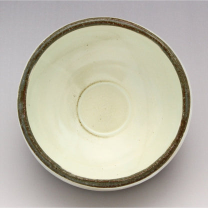 Mino Ware Small Matcha Bowl, Kihaku (Red) with White Slip, Made in Japan, 504-10