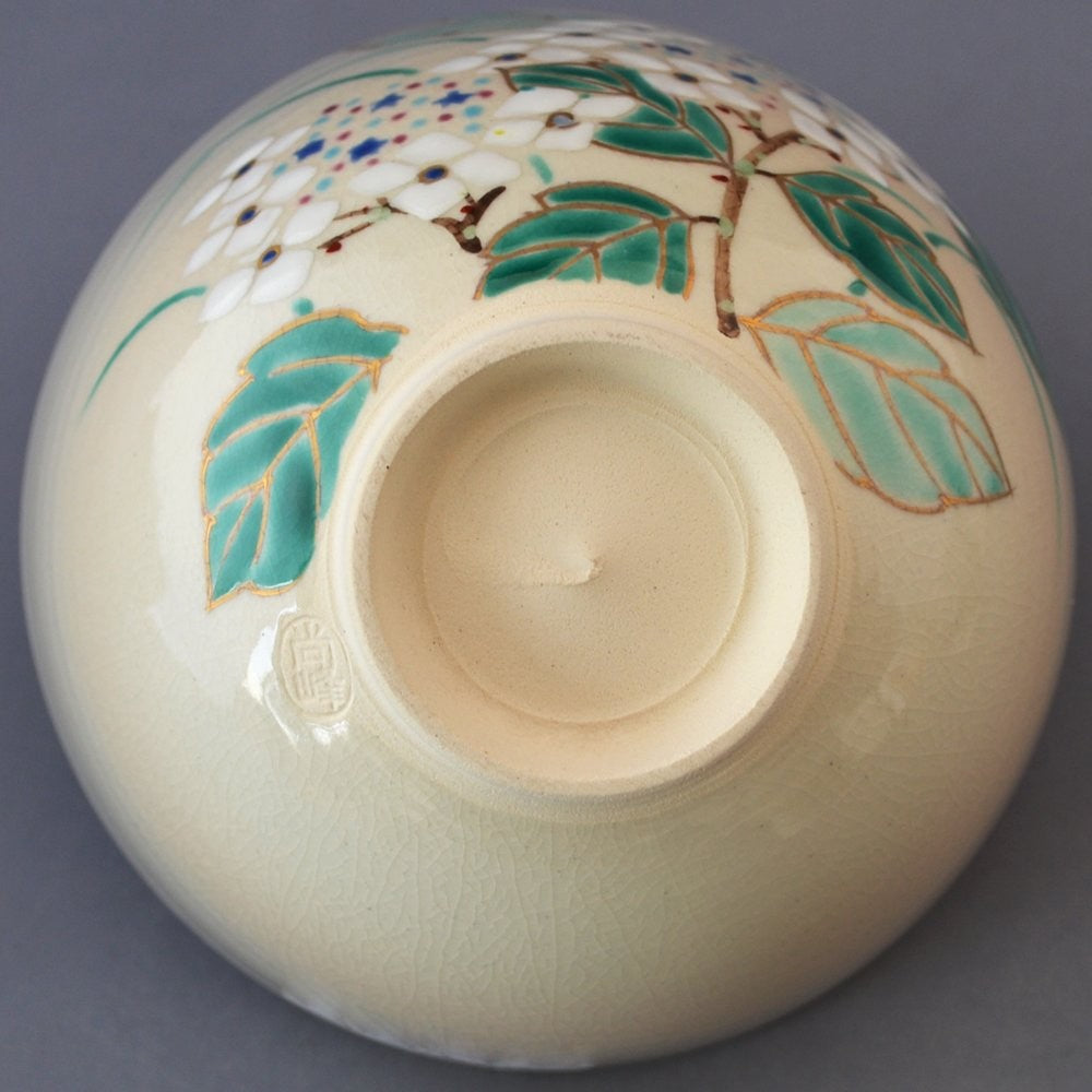 Kyoto Ware Seihō, Matcha Bowl Hydrangea K2-6