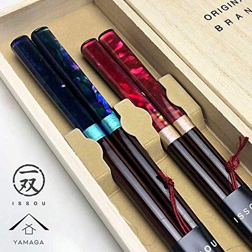 Yamaya Lacquerware Store Pair Gift Chopstick Set - Maboroshi Shell Pair