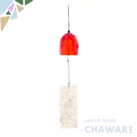 Hakata Glass Wind Chime - Handmade Japanese Artisanal Glass Bell with Suction Blowing Technique - Decorative Hanging Orn