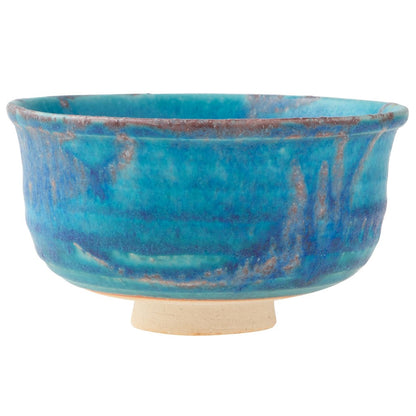 Marui Pottery Shigaraki Ware Hechimon Matcha Tea Bowl Diameter Approximately 14cm, Tsuyukusa Blue MR-3-4121