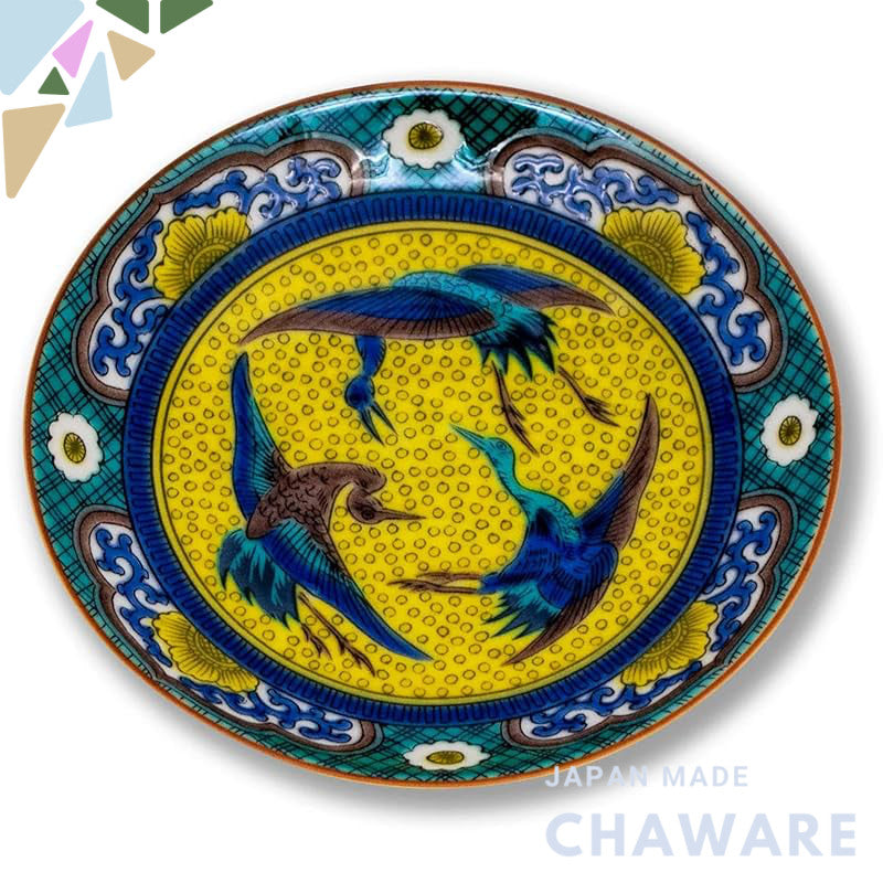 Plate Stylish Kutani Ware Masterpiece Soy Dish Yoshidaya Crane Ceramics Small Plate Serving Dish Brand Japanese Tablewar