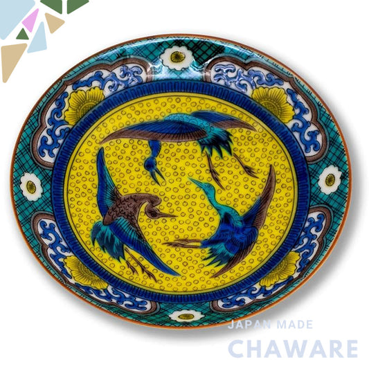 Plate Stylish Kutani Ware Masterpiece Soy Dish Yoshidaya Crane Ceramics Small Plate Serving Dish Brand Japanese Tablewar