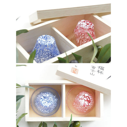 Toyo Sasaki Glass Cold Sake Glass Pair, Shofuku Cup, Mount Fuji Sake Cup Set, Made in Japan