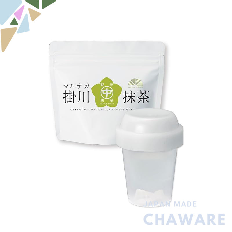 Kakegawa Matcha Starter Set: 100% Single Origin Matcha with Measuring Spoon and Shaker for Lattes and Desserts - 60g
