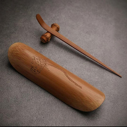 LONNEA Tea Scoop, Charred Bamboo Tea Utensil, Bamboo Tea Scoop, Tea Spoon, Matcha Powder Scoop, Natural Bamboo Tea Equipment, Matcha Scoop, Tea Ceremony Accessory (Tea Scoop - Brown - 1 piece)