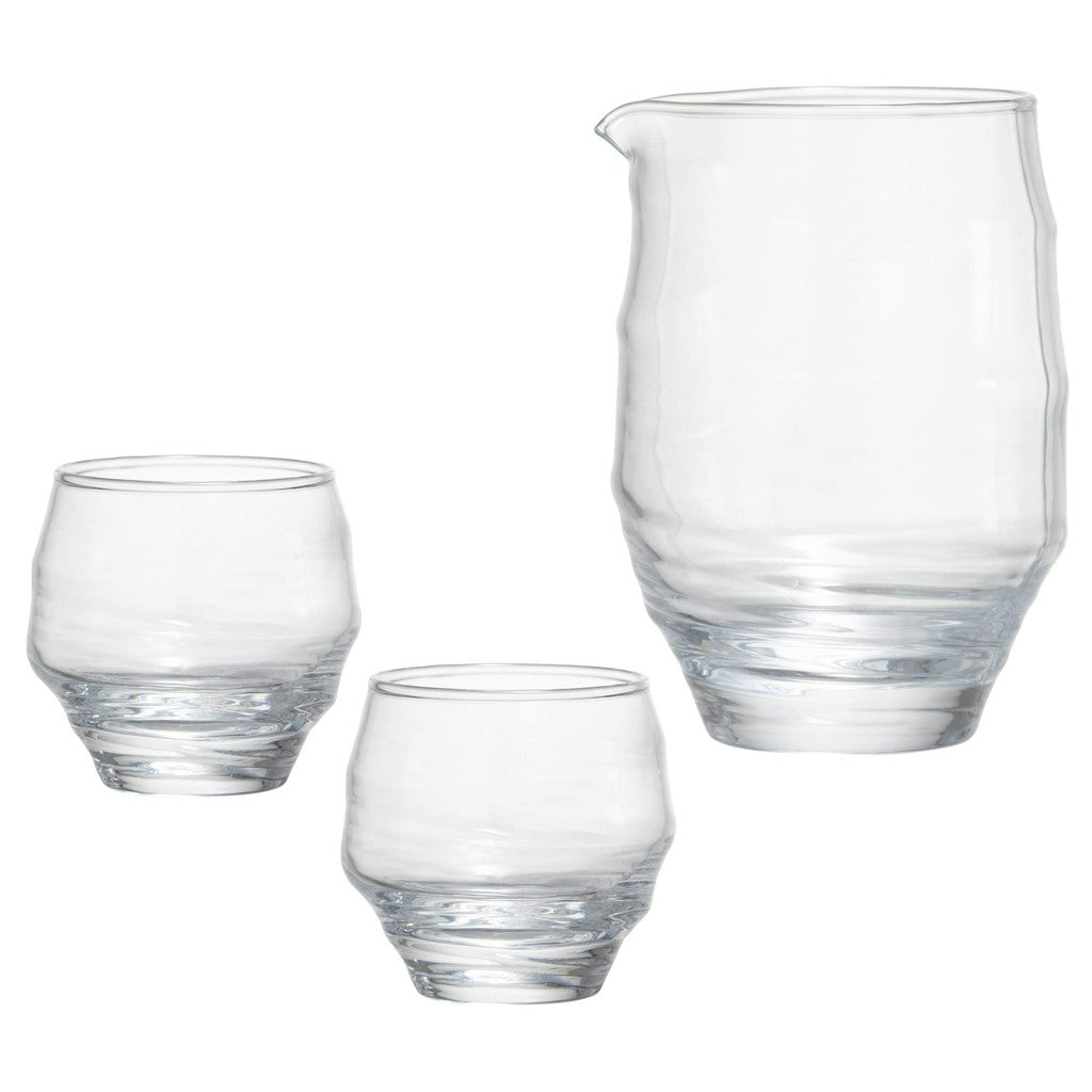 Toyosasaki Glass Sake Glass Collection Cold Sake Set Made in Japan Dishwasher Safe Sake Cups Sake Glass Carafe Set Gift Present Elderly Day Father's Day Mother's Day Birthday G095-H100