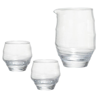Toyosasaki Glass Sake Glass Collection Cold Sake Set Made in Japan Dishwasher Safe Sake Cups Sake Glass Carafe Set Gift Present Elderly Day Father's Day Mother's Day Birthday G095-H100