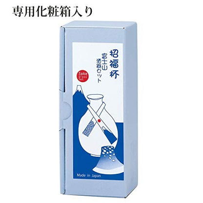 [Made in Japan] Lucky Cup Mount Fuji Sake Cup and Tokkuri Set in Gift Box (Cup Capacity: 35ml, Tokkuri Capacity: 175ml) G637-M75