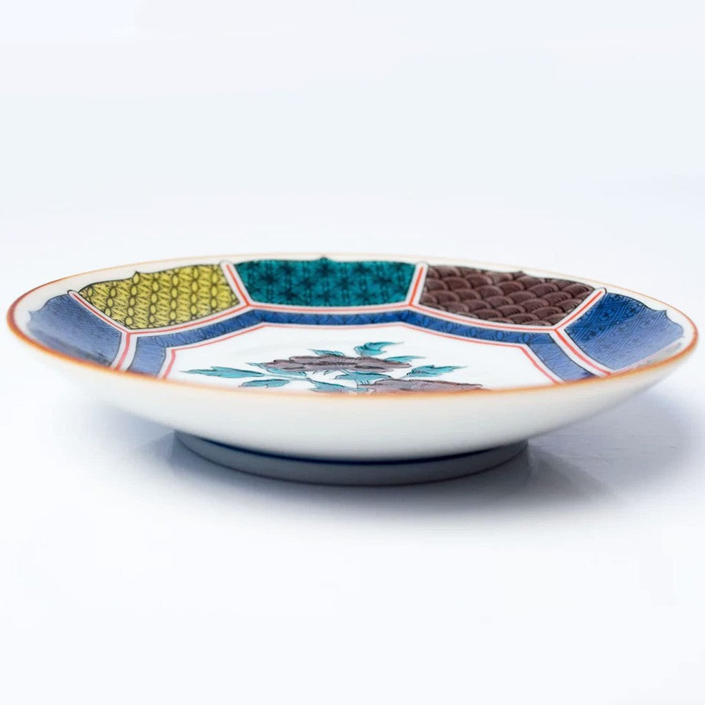 Plate Stylish Kutani Ware Masterpiece Small Plate Antique Kutani Colored Floral Design Side Dish Brand Japanese Tableware