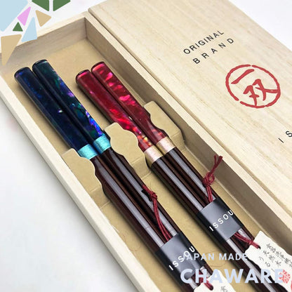 Yamaya Lacquerware Store Pair Gift Chopstick Set Maboroshi Shell Pair