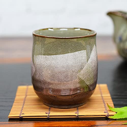 "Waza no Kura Kutani Ware Tea Cup - Silver Glaze Purple - Pottery Brand Japanese Tableware - Yunomi Chawan - Celebration for the 70th Birthday - Present Gift"