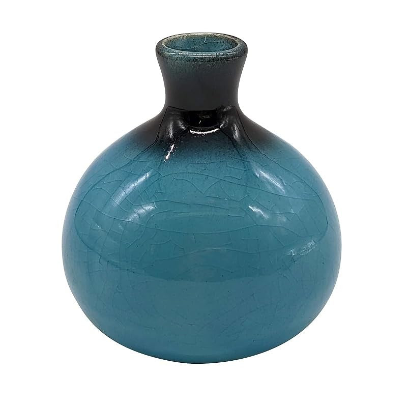 【made in japan】
Mino Yaki Higashiyama Kiln "Turquoise Blue" Mini Vase - Japanese Ceramics Flower Vase for Single Stem Ar
